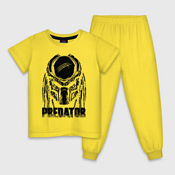 Пижама хлопковая детская Predator Mask, цвет: желтый