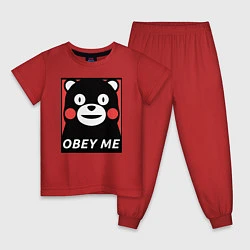 Пижама хлопковая детская Kumamon: Obey Me, цвет: красный