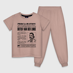 Пижама хлопковая детская RDR II: Proclamation, цвет: пыльно-розовый