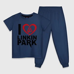 Пижама хлопковая детская I love Linkin Park, цвет: тёмно-синий