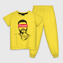 Пижама хлопковая детская Timati Supreme, цвет: желтый