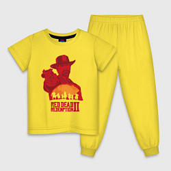 Пижама хлопковая детская Red Dead Redemption 2, цвет: желтый