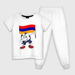 Пижама хлопковая детская Армения, цвет: белый