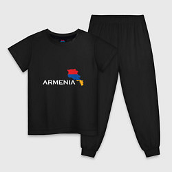 Пижама хлопковая детская Армения, цвет: черный