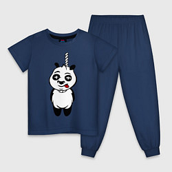 Пижама хлопковая детская Панда повесилась, цвет: тёмно-синий