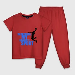 Пижама хлопковая детская Basketball - my favorite, цвет: красный