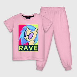 Пижама хлопковая детская DJ Pon-3 RAVE, цвет: светло-розовый