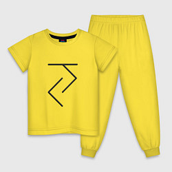 Пижама хлопковая детская Йога - руна, цвет: желтый