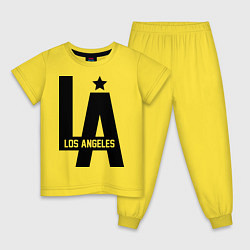 Пижама хлопковая детская Los Angeles Star, цвет: желтый