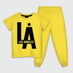Пижама хлопковая детская Los Angeles Star, цвет: желтый