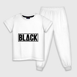 Пижама хлопковая детская BLACK, цвет: белый