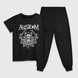 Пижама хлопковая детская Alestorm: Pirate Bay цвета черный — фото 1