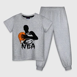 Пижама хлопковая детская NBA, цвет: меланж