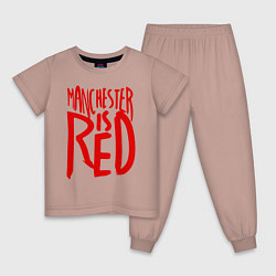 Пижама хлопковая детская Manchester is Red, цвет: пыльно-розовый
