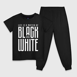 Пижама хлопковая детская Juventus: Black & White, цвет: черный