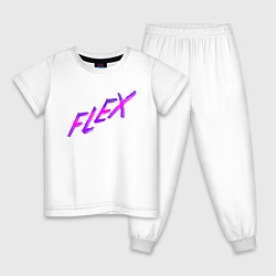 Пижама хлопковая детская Flex, цвет: белый