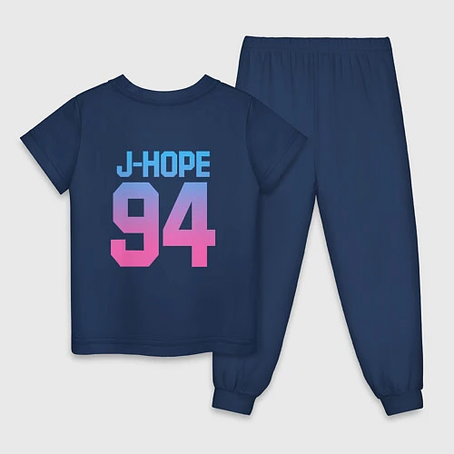 Детская пижама BTS: Neon J-Hope / Тёмно-синий – фото 2