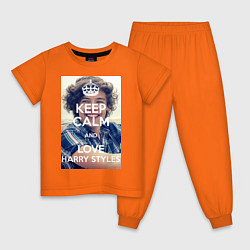 Пижама хлопковая детская Keep Calm & Love Harry Styles цвета оранжевый — фото 1