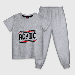 Пижама хлопковая детская AC/DC Voltage, цвет: меланж