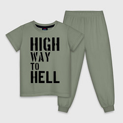 Пижама хлопковая детская High way to hell, цвет: авокадо