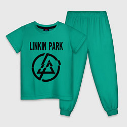 Пижама хлопковая детская Linkin Park, цвет: зеленый