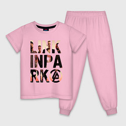 Пижама хлопковая детская Linkin Park цвета светло-розовый — фото 1
