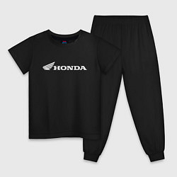 Пижама хлопковая детская HONDA, цвет: черный