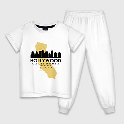 Пижама хлопковая детская Голливуд - США, цвет: белый