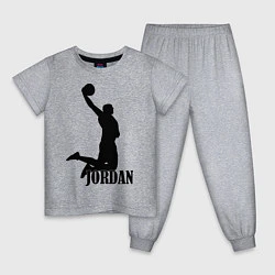 Пижама хлопковая детская Jordan Basketball, цвет: меланж