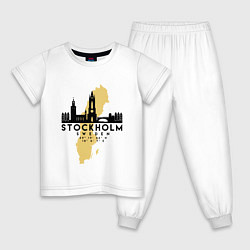 Пижама хлопковая детская Stockholm, цвет: белый