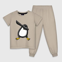 Пижама хлопковая детская DAB Pinguin, цвет: миндальный