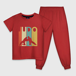 Пижама хлопковая детская Judo, цвет: красный