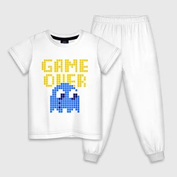 Пижама хлопковая детская Pac-Man: Game over, цвет: белый