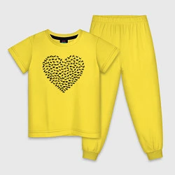 Пижама хлопковая детская Собаковое сердце, цвет: желтый