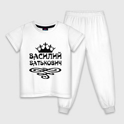 Пижама хлопковая детская Василий Батькович, цвет: белый