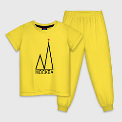 Детская пижама Москва-чёрный логотип-2