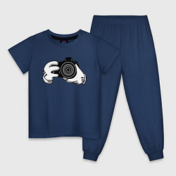 Пижама хлопковая детская Фотограф, цвет: тёмно-синий