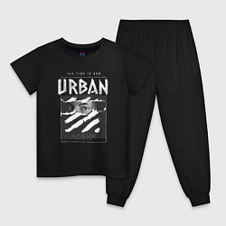 Пижама хлопковая детская Black urban style, цвет: черный