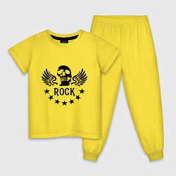 Пижама хлопковая детская Rock Wings, цвет: желтый