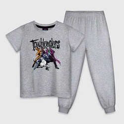 Пижама хлопковая детская Troublemakers - Джокер и Харви с Пингвином, цвет: меланж