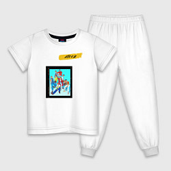 Пижама хлопковая детская Ateez, цвет: белый