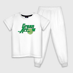Пижама хлопковая детская Green Arrow, цвет: белый