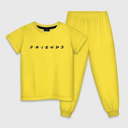 Пижама хлопковая детская Logo Friends, цвет: желтый