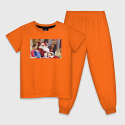 Пижама хлопковая детская Wow, цвет: оранжевый