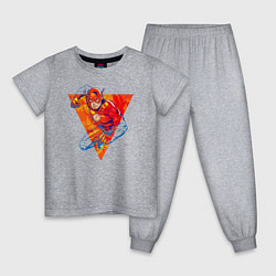 Пижама хлопковая детская Flash, Justice League, цвет: меланж