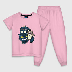 Пижама хлопковая детская Tardis Totoro, цвет: светло-розовый