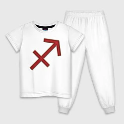 Пижама хлопковая детская Стрелец Sagittarius, цвет: белый