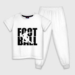 Пижама хлопковая детская Football, цвет: белый