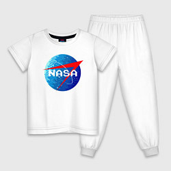 Пижама хлопковая детская NASA Pixel, цвет: белый