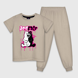 Пижама хлопковая детская MONOKUMA, цвет: миндальный